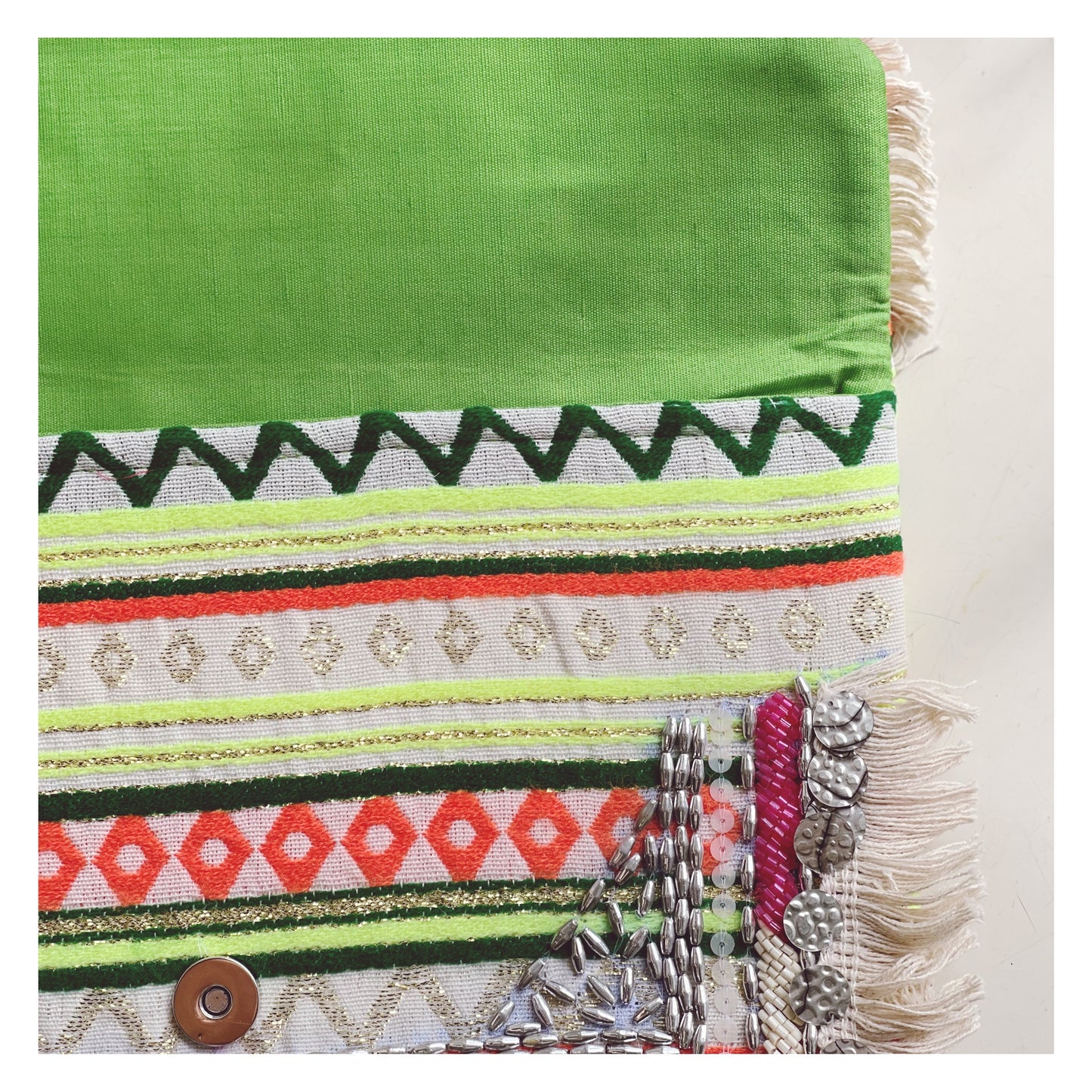 Borsa a tracolla in cotone - Fluo Verde