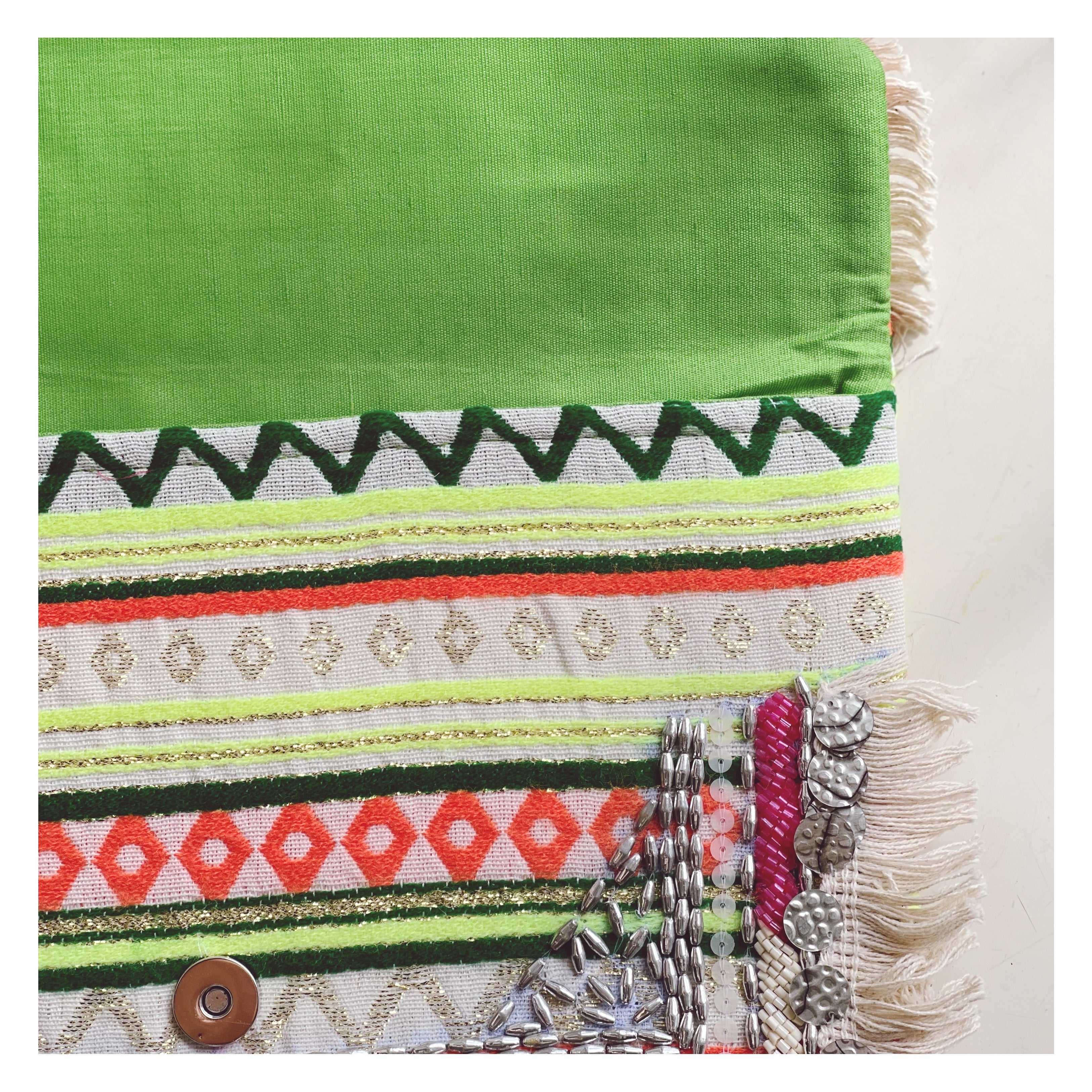 Borsa a tracolla in cotone - Fluo Verde