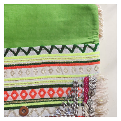 Borsa a tracolla in cotone - Fluo Verde