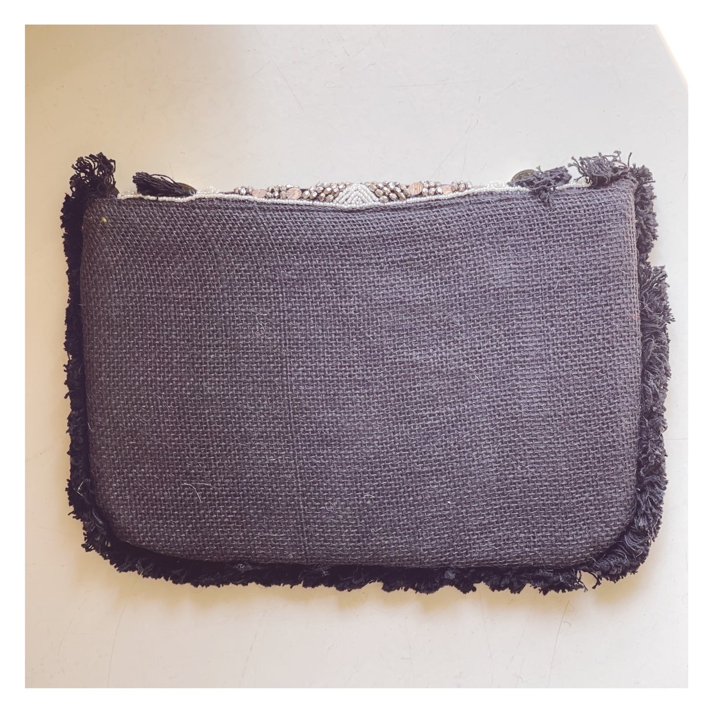 Borsa a tracolla in juta - Nera