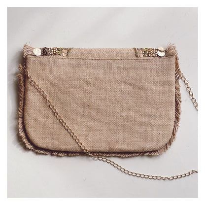 Borsa a tracolla in juta - Bronzo