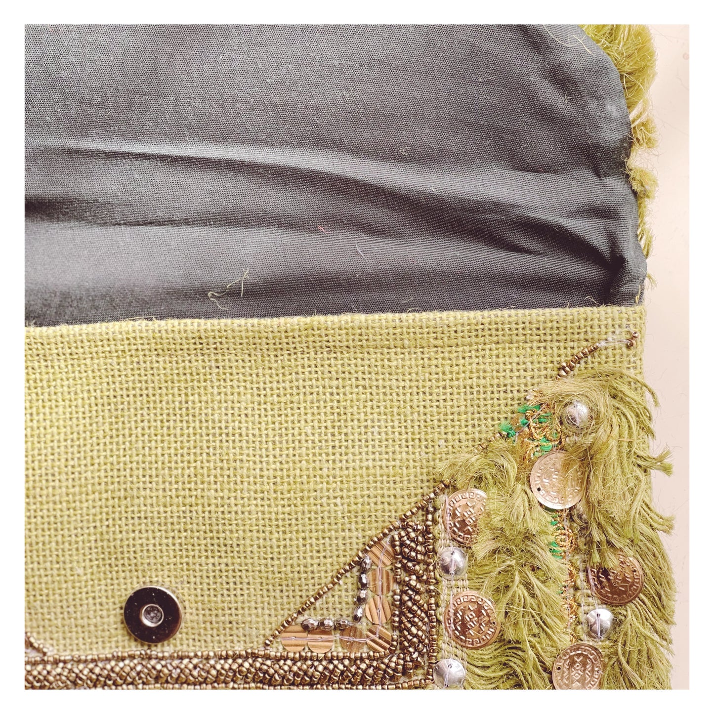 Borsa a tracolla in juta - Smeraldo