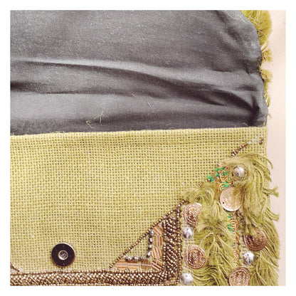 Borsa a tracolla in juta - Smeraldo