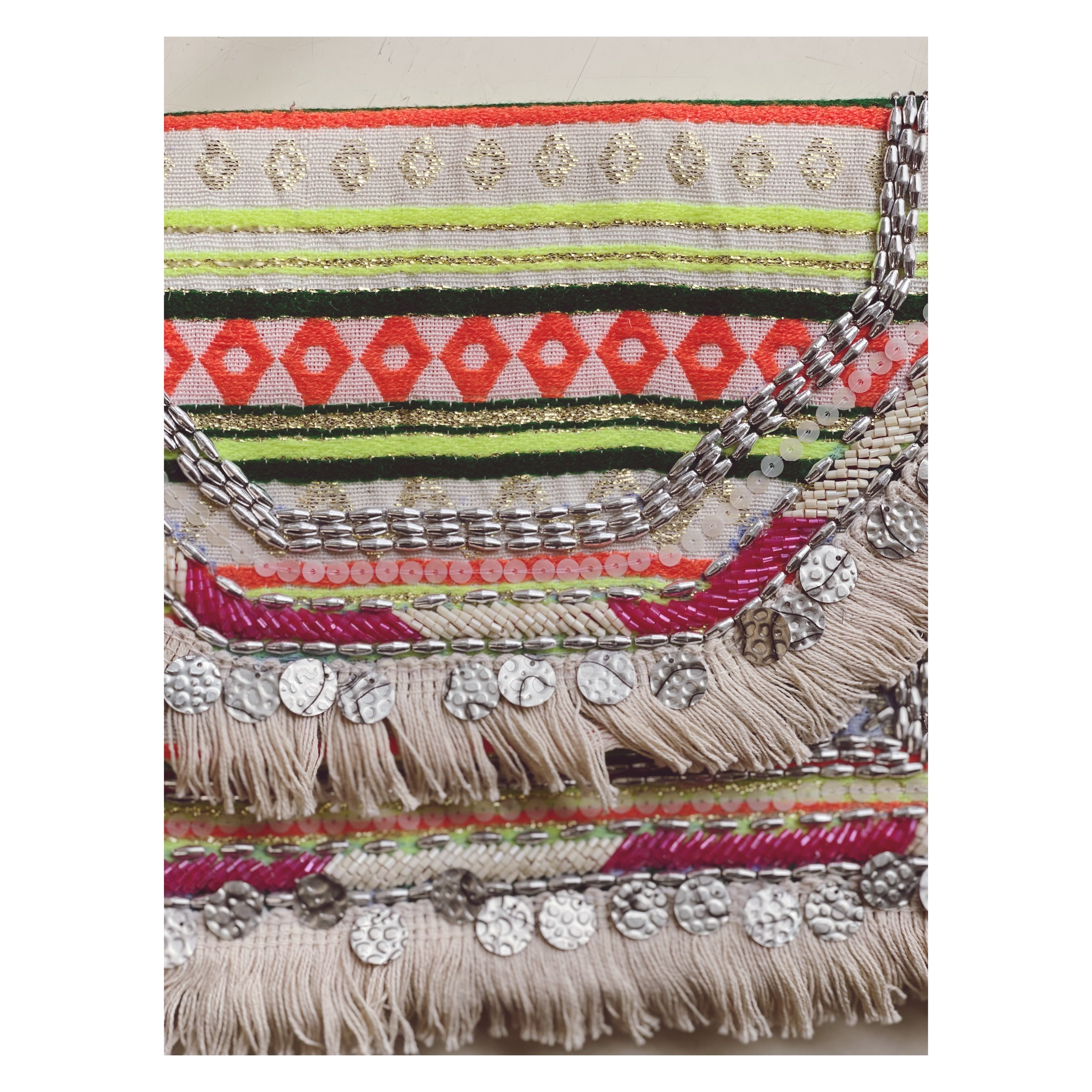 Borsa a tracolla in cotone - Fluo Verde