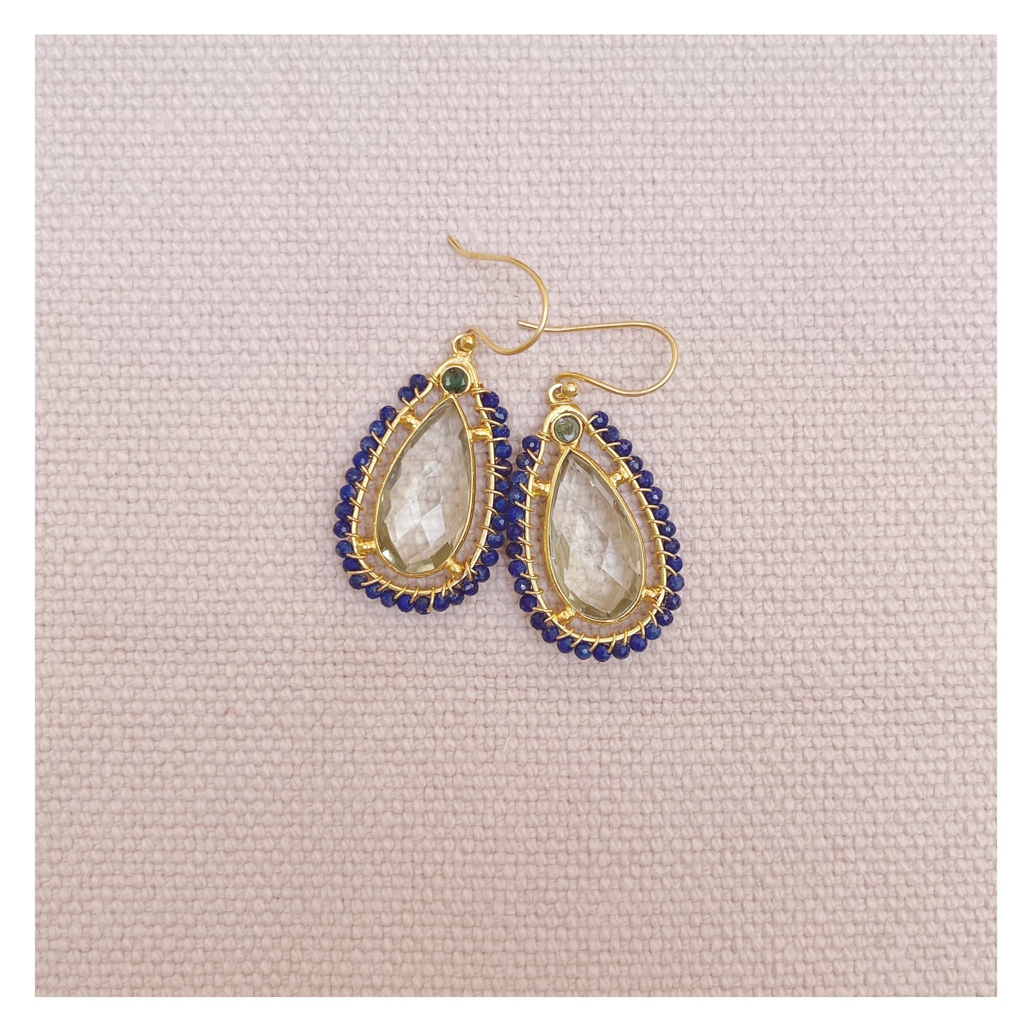 Orecchini Ametista verde e Lapis