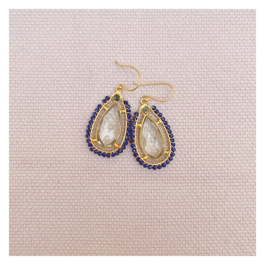 Orecchini Ametista verde e Lapis